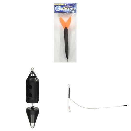 サニー商事(SANY) ウキ アポロウキ 12号 オレンジ + アポロカゴ 12号 ブラック + アポロアーム φ1.2-φ0.7-17cm フィッシングタックルセット 3本セット