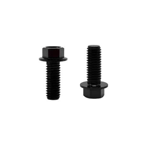 Image of RISON Titanium Flanged Hex Head Bolt M6x1.0x12mm 6AL4V Aerospace Grade 5 Black Titanium Bolts for Motorcycle Car Modification Pack of 5