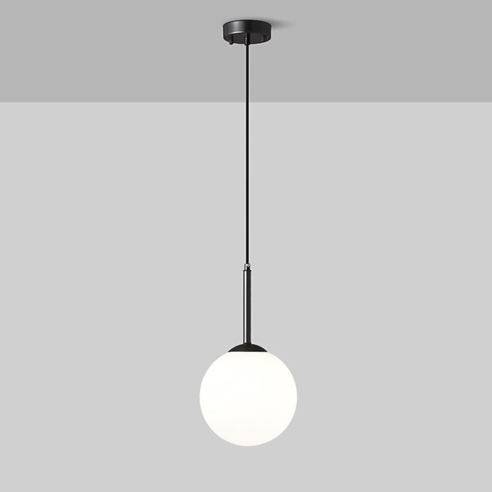Lámpara Mid Century H3TF5J en latón y vidrio opalino 8