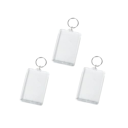 Porte-clés vierge cadre photo acrylique transparent à clipser pour création rapide