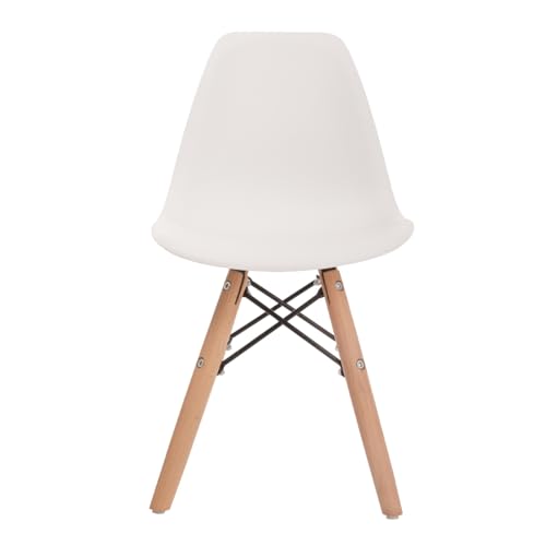 DUDUK Silla Eames Infantil para niños y niñas (Blanco, Gris Claro y Rosa)