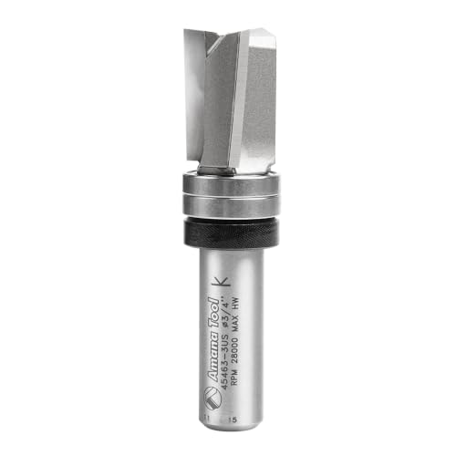 Amana Tool 45463-3US Carbide Tipped Up Shear Face Plunge Template Router Bit 3/4 Dia x 1 x 1/2 Inch Shank with Upper Ball Bearing