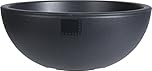 Muddy Hands 40cm Large Black Bowl Plant Pot Indoor Home Outdoor Garden Round Plastic Flower Planter Water Feature