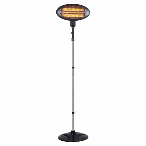 Zephir, Stufa da esterno al quarzo, 3 livelli di potenza 650/1300/2000W, Montaggio a Parete, Montaggio su asta (inclusa), Interruttore anti ribaltamento, Protezione IP34