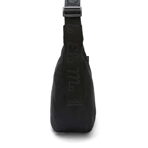 Ela Mo® Crossbody Moon Bag [6L VOLUMEN] - Nachhaltige Halbmond Tasche für Damen aus recyceltem PET - Leichte Umhängetasche für Alltag, Reisen & Freizeit - Halbrunde Crossbag Schultertasche (Black)