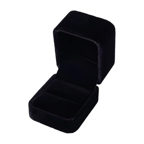Black Fancy Ring Box Jewelry Box Ring box - Genuine Velvet2