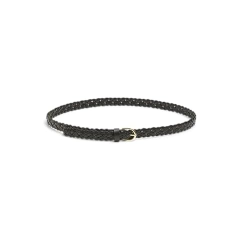 PIECES Women's Leather Braided Slim Belt Cover