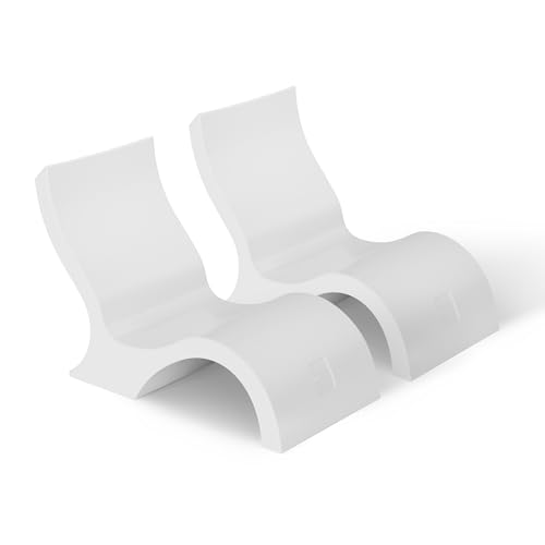 Ledge Lounger Signature Lowback Chair for in Pool or On-Deck Use - Ideal Water Depths 0-9 White Pool Lounge Chairs Set of 2 for Socializing