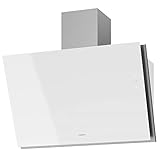 Oranier weiße breite Wandhaube 90 cm Umluft Schräghaube Davara - effektive Dunstabzugshaube im Kopffrei-Design