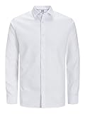 jack & jones camicia classica a slim fit tramata con bottoni e colletto. bianco