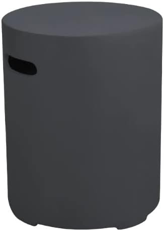 AMS Fireplace  Elementi Cubierta para Tanque de Propano de 20 Libras (Cilindro - Gris Oscuro)  Hormigón Reforzado con Fibra de Vidrio Hecho a Mano,