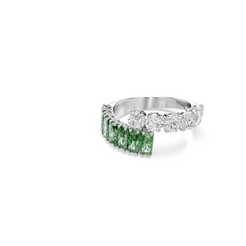 Swarovski Anello Matrix, Taglio misto, Verde, Placcato rodio