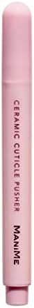 ManiMe Ceramic Cuticle Pusher | Easy Gel Manicure Nail Tool | Exfoliating Cuticle Shaping Pumice Stone Tip | Infused with Nourishing Apricot Kernel Oil & Vitamin E for Healthy Cuticle Care