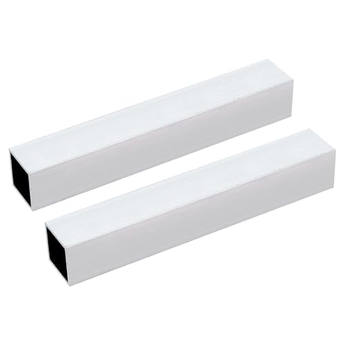 uxcell 2Pcs 6063 Square Aluminum Tube, 32mm x 32mm x 2mm Wall Thickness 204mm/8" Aluminum Industrial Straight Tube, Seamless Metal Tubing for Construction DIY Home Furniture