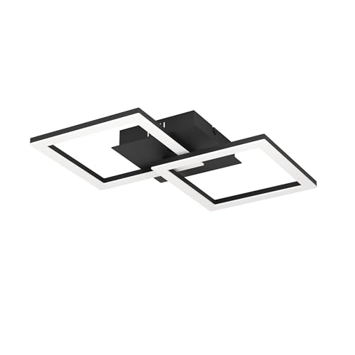 La lampada a LED per parete e soffitto della serie RGBIC è realizzata in alluminio nero e dispone di 2 elementi luminosi quadrati che forniscono un'illuminazione d'atmosfera in qualsiasi ambiente