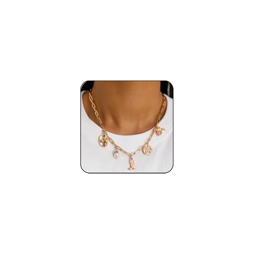 Western Cowboy Necklaces for Women Trendy Cowgirl Hat Boots Charm Gold Chain Necklace Western Cowgirl Costume Jewelry Cowboy Hat Boot Pendant Necklace for Women
