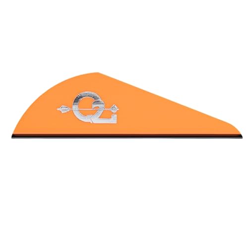 Q2i Archery Rapt-X Arrow Vanes - High-Profile Fletching Vanes with Tri-Fusion Adhesion for Stability & Control | Archery Accessories for Arrow Fletching | Pack of 36, Neon Orange