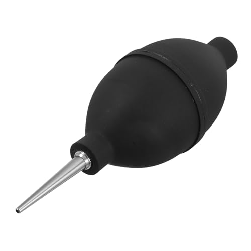 Warmhm Poire Auriculaire en Silicone Noire Grosse Taille Embout Long Ampoule de Lavage Auriculaire à Pression pour Nettoyage des Oreilles Yeux Outil de Soin Polyvalent