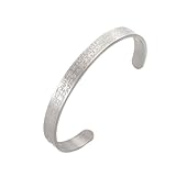 Dreamtimes Cuff Bracelet, Stainless Steel, Silver, Islamic Ayatul Kursi Bracelet for Women and Men, Muslim Quran Allah Openable Bangles, Eid Ramadan Gifts