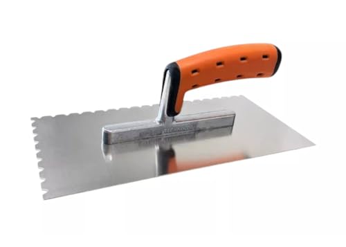Notched Trowel, 130mm x 270mm, B11 Model, Soft Plastic Handle, Stainless Steel Blade