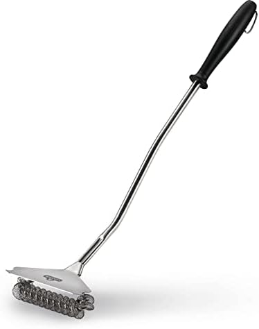 Napoleon Barbecue Grill Accessory 62055- Bristle Free Wide Grill Brush - BBQ Grill Maintenance Accessory, Stainless Steel Wire Coils, Stainless Steel Handle, for Stainless Steel Cooking Grids