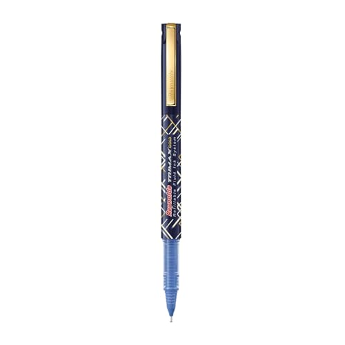Reynolds TRIMAX GOLD RollerBall Pen SET - 1 PEN BLUE | PREMIUM PEN FOR GIFTING | LUXURY PENS FOR WRITING | PEN FOR PROFESSIONALS | 0.5 mm TIP SIZE