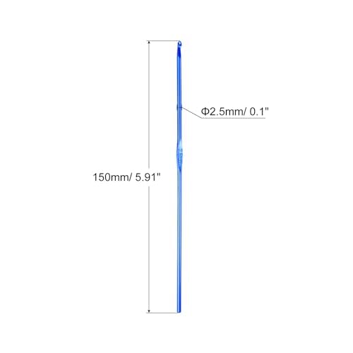 TOP-VIGOR 6Pcs 2.5mm Crochet Hook, Aluminum Crochet Hooks Knitting Needles for DIY Craft Yarn Blue Crochet Needles for Knitting Scarf - Image 2