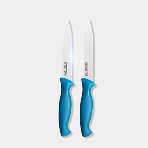 Kai 100% Stainless Steel Serrated Knife Pack of-2 Blue Japan Best Knife