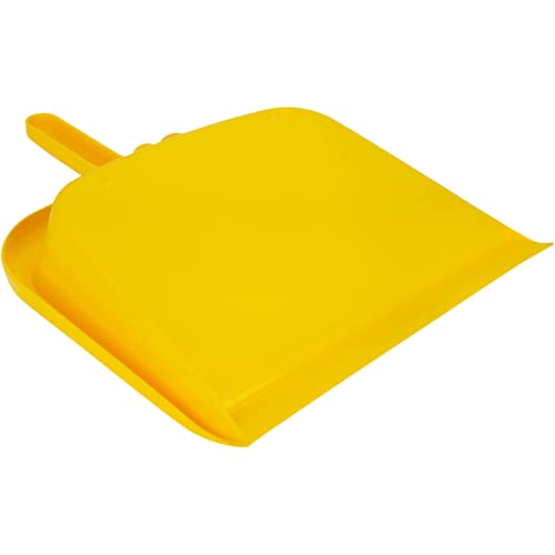 Image of SPARTA Large Handheld Dustpan with Hanging Hole, Heavy-Duty Plastic Dustpan with Wide Lip for Countertops and Surfaces, Plastic, 10 Inches, Yellow, (Pack of 12)