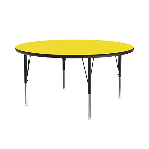 Correll-48-Round-Classroom-Activity-Table-Height-Adjustable-19-29-Yellow-Durable-High-Pressure-Laminate-School-Furniture-Made-in-The-USA Correll 48 Round Classroom Activity Table Height Adjustable 19 29 Yellow Durable High Pressure Laminate School Furniture Made in The USA