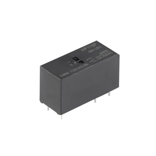 Relé HF115F-005-1ZS1 de 5V CC con 5 pines y 12A para control de circuitos de automatización