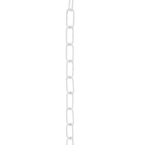Image of Aspen Creative 21120-01-2, Steel 3 Feet Heavy Duty Chain For Hanging Up Maximum Weight 60 Pounds - Lighting Fixture /Swag Light /Plants In Matte White, 10 Gauge, Set of 2,
