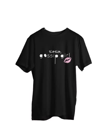 Superbeings Gossip Girl: XOXO Tee Unisex Casual Organic Cotton Graphic Printed T-Shirt -Black
