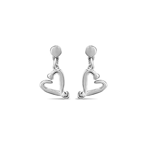 UNOde50 ONE LOVE Heart Dangle Earrings Sterling Silver-Plated