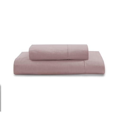 Image of LANE LINEN 100% Organic Cotton Bedsheet for Single Bed - Lilac | GOTS Certified, Percale Weave, 60x90 inches, Soft & Breathable, Machine Washable, Includes 1 Pillow Cover