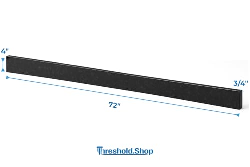 Image of Bathroom Vanity Sink Backsplash /Sidesplash (Absolute Black Granite, 4 inch x 72 inch)