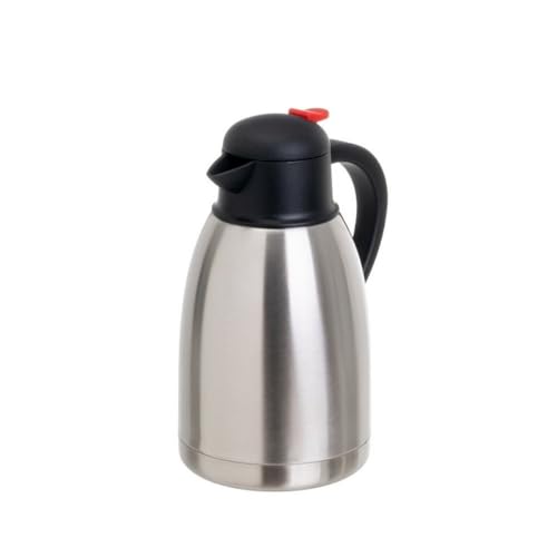 Jarra termo de 1,5 litros con dosificador de acero inoxidable plateado para café, té, infusiones, agua y otras bebidas calientes