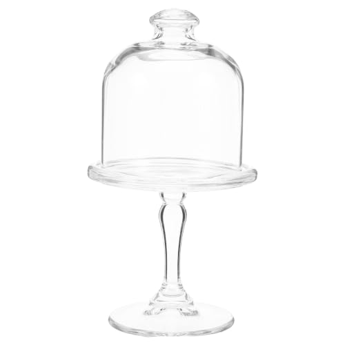 TOYANDONA Mini Cake Stand with Lid Cupcake Dome Lid Stand for Dessert Display Transparent Cake Plate for Parties Bakeries and Wedding Tables Compact Small