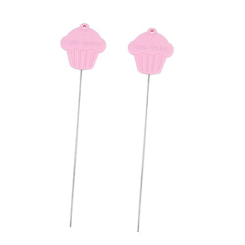 FUNOMOCYA 2pcs Stainless Steel Cake Tester Probe Skewer Pink Baking Testers for Biscuits Cupcakes