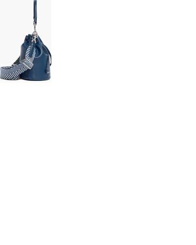 Marc Jacobs Leather Bucket Bag Crossbody (Azure Blue)4