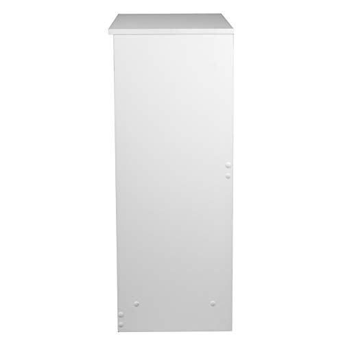 URBNLIVING 4 Or 5 Drawer Skagen Wooden Bedroom Chest Cabinet No Handle Storage Cupboard Modern (White Carcass + White Drawers, 4 Drawers)