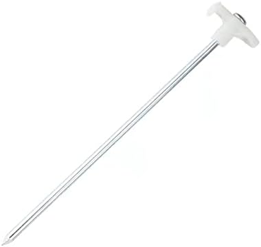 Miniatura 3 de Estacas para tienda de campaña, estacas de acero galvanizado con tapón fluorescente para lanzar, camping, tiendas de campaña (color blanco, más 12