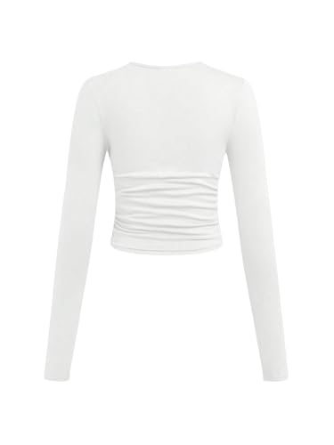 SOLY HUX Girl's Long Sleeve T Shirts 3 Packs Crewneck Fall Tees Ruched Fitted Tee Shirt Tops4