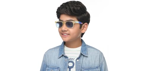 Image of Hooper Memphis Collection | Full Rim Rectangular Branded and Stylish Kids Sunglasses | 100% UV Protected | For Boys & Girls (Age 5-8 yrs) | HP S16086