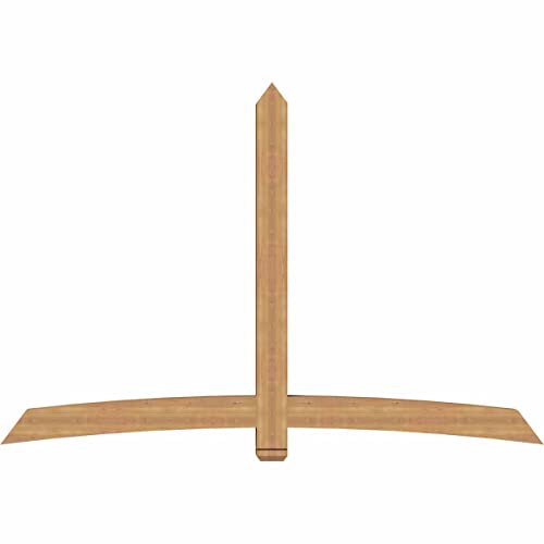 Ekena Millwork 96"W x 64"H x 5 1/2"D x 5 1/2"F, 16/12 Pitch, Bellingham Smooth Timber Gable Bracket, Western Red Cedar