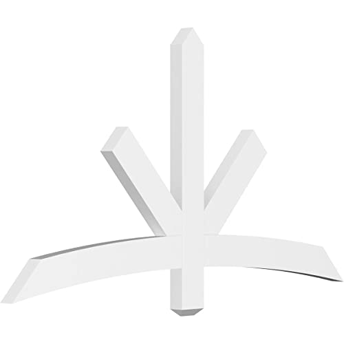 Ekena Millwork GBP060X33X0204ALB00 Alberta Architectural Grade PVC Gable Brackets 60"W x 32 1/2"H x 2"D x 4"F, 13/12 Pitch