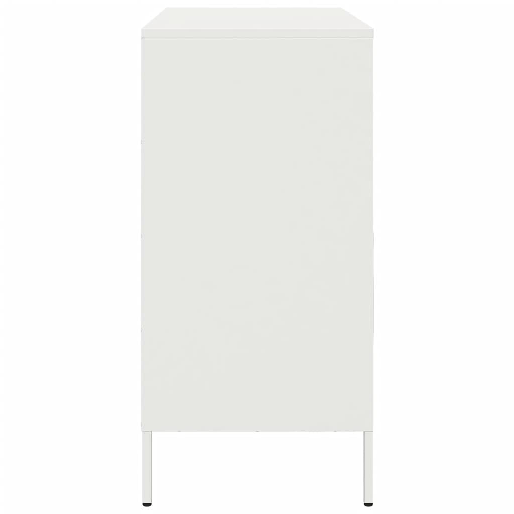 vidaXL Aparador de Acero Blanco 68x39x79 cm