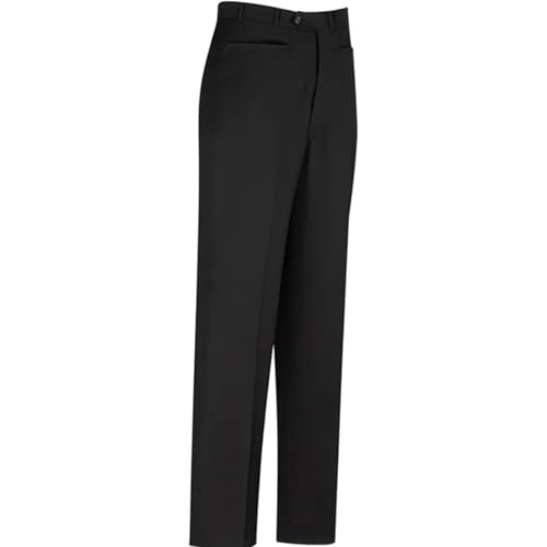 Smitty | BKS-275 | Black 100% Polyester Flat Front Official's Pants with Western Cut Pockets and Belt Loops (40)