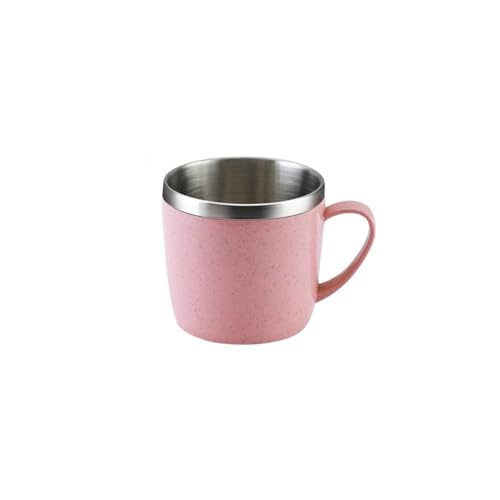 Vaso de café de acero inoxidable y paja de trigo 200 ml miniatura 1