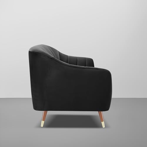 Image of Casaliving Anyse 2 Seater Sofa Set for Living Room (Black Fabric) Premium Fabric Sofa